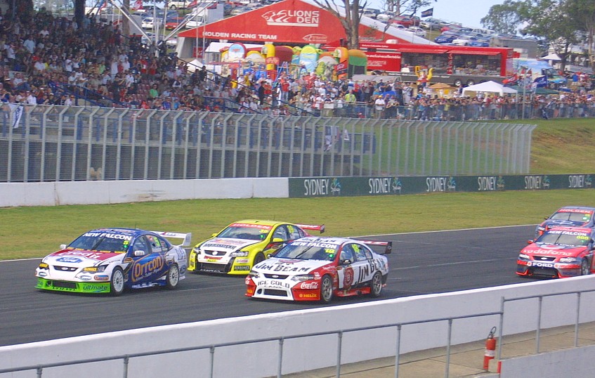 race cars on track