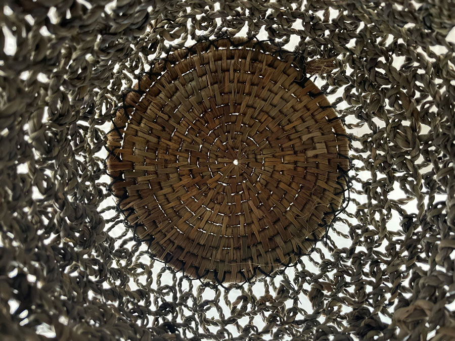 inside of a woven basket