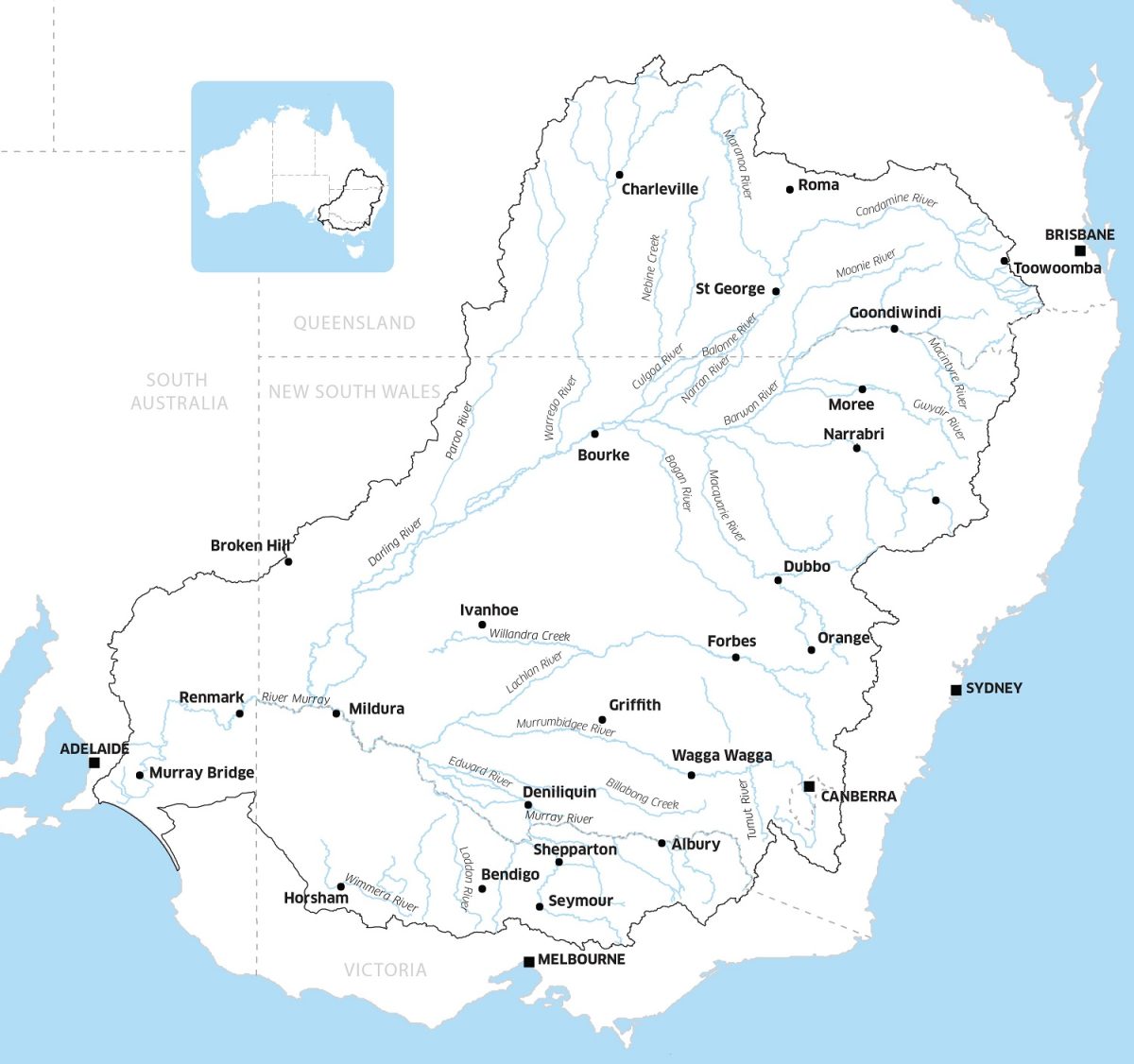 Murray Darling Basin map