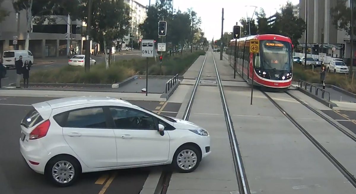 Light rail near miss