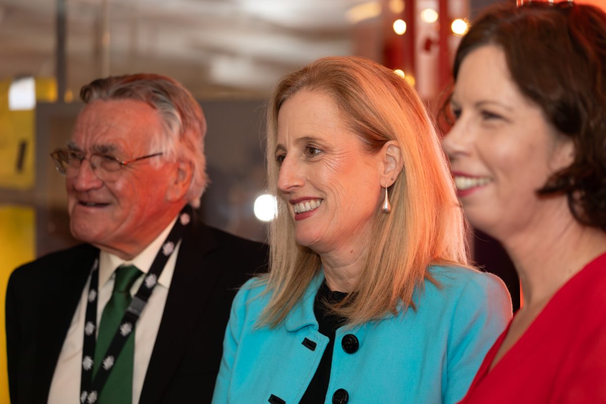 Barrie Cassidy, Senator Katy Gallagher and Stephanie Bull.