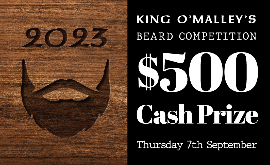 promotional image for King O'Malley's Annual Beard Competition