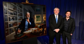 Official Rudd portrait unveiled, complete with unofficial prime ministerial cat