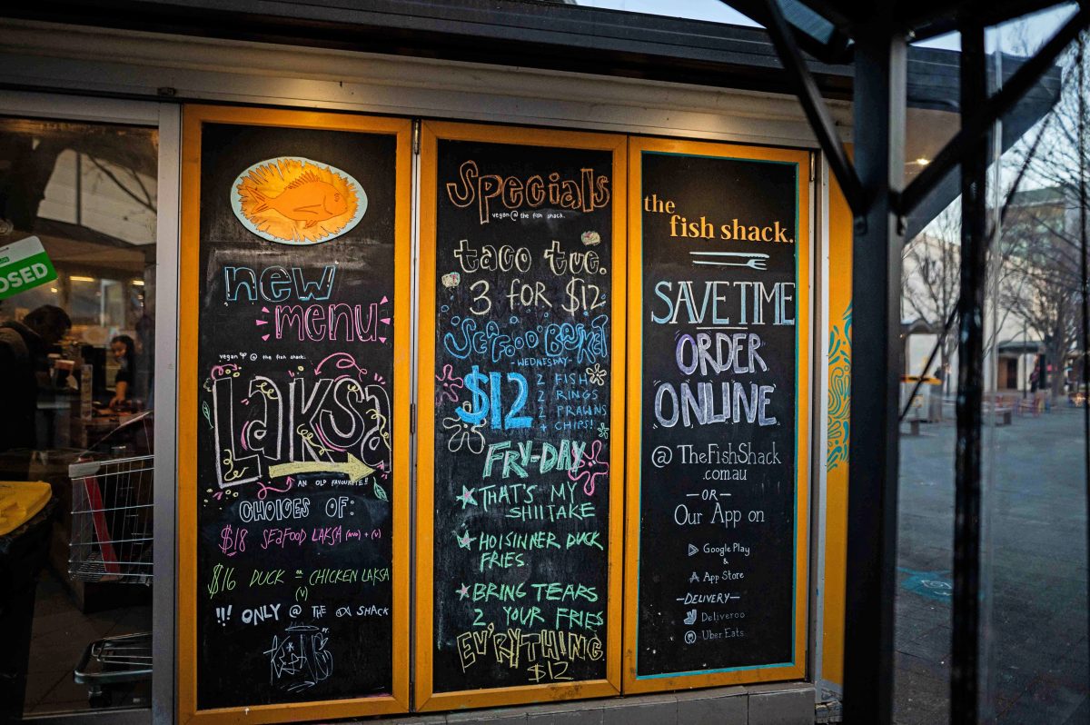 a blackboard menu