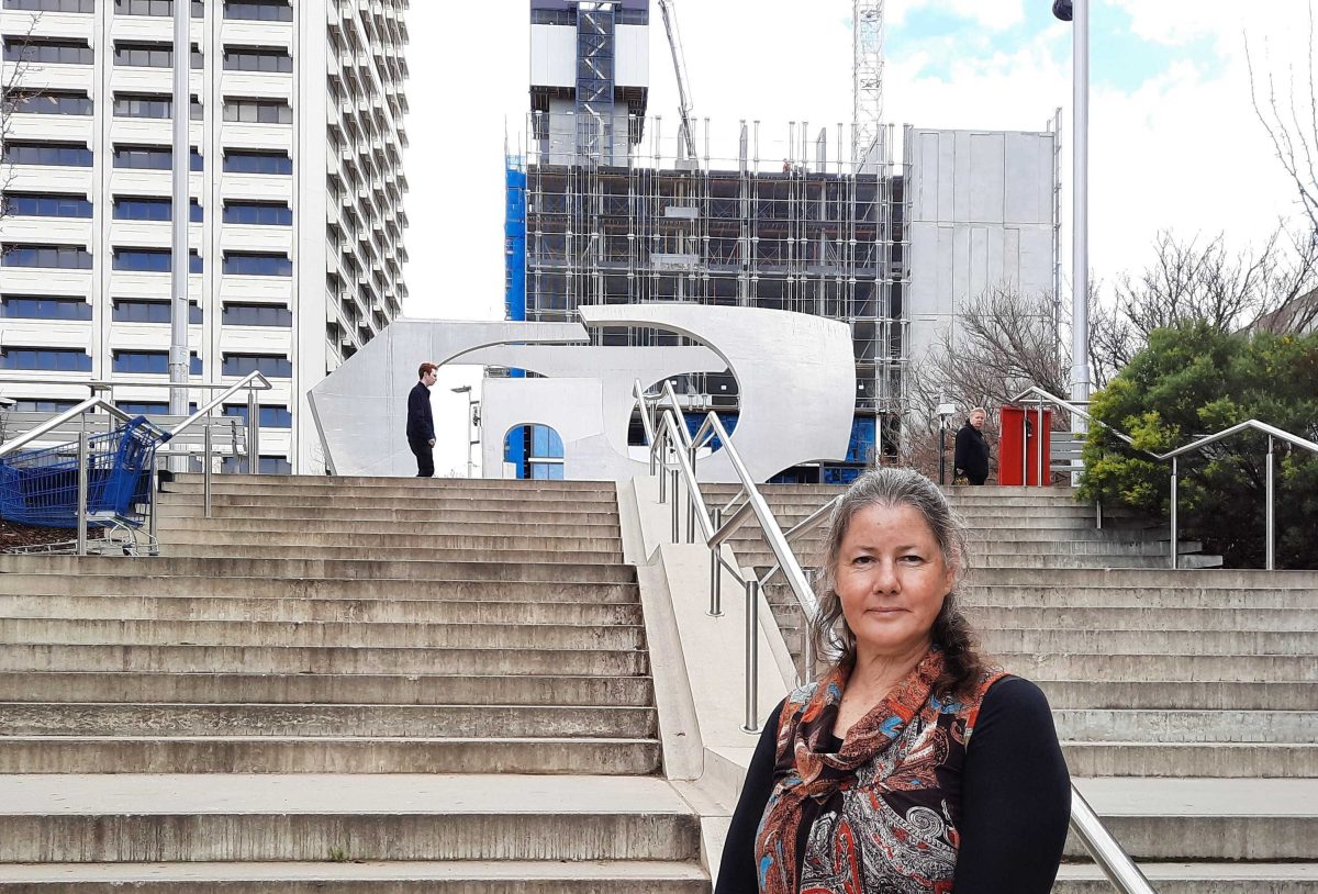 woman on stairs