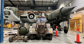 Inside the sheds containing the War Memorial's 'big things'