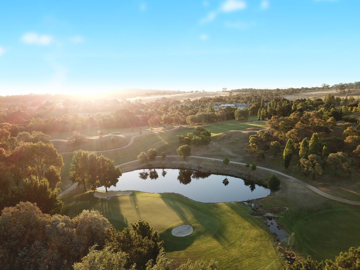 Aerial view of golf course