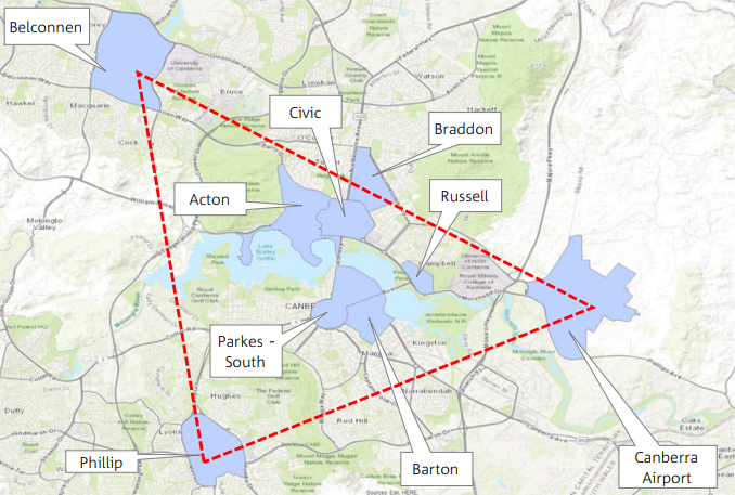 map of canberra tech cluster