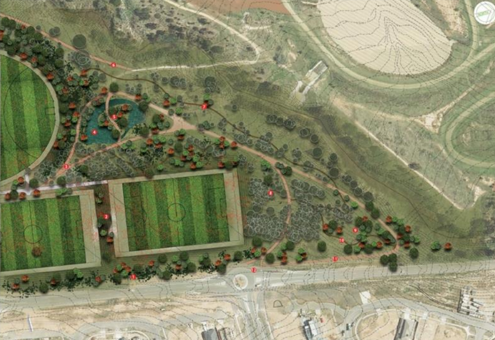 diagram of part of Stromlo District Playing oval and rectangular fields