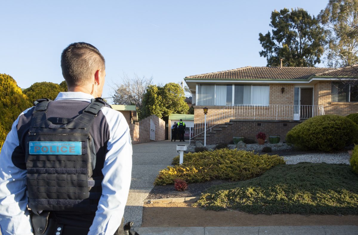 Police officer outside the Morley's home