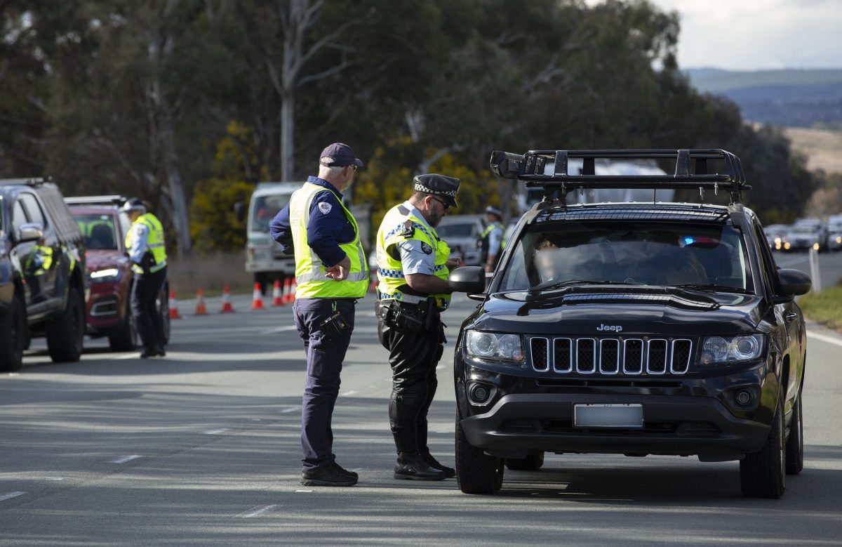 driver pulled over by police officers