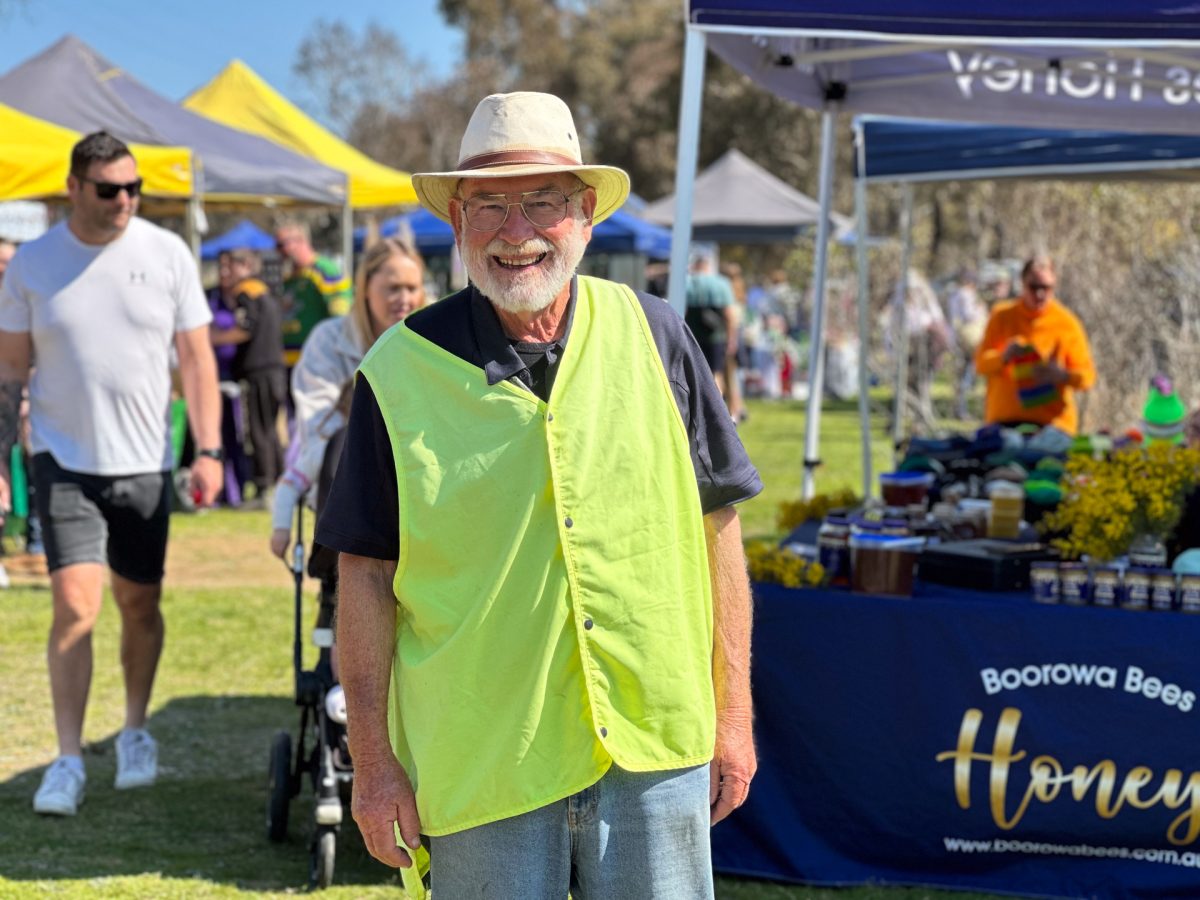 Hartley Hall Markets volunteer in hi-vis at the markets