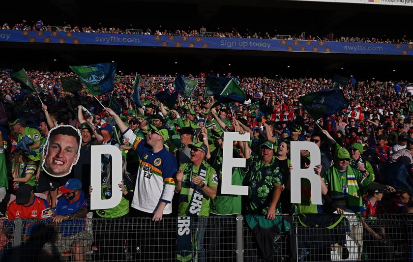 Raiders fans at Newcastle. Photo: Raiders website.