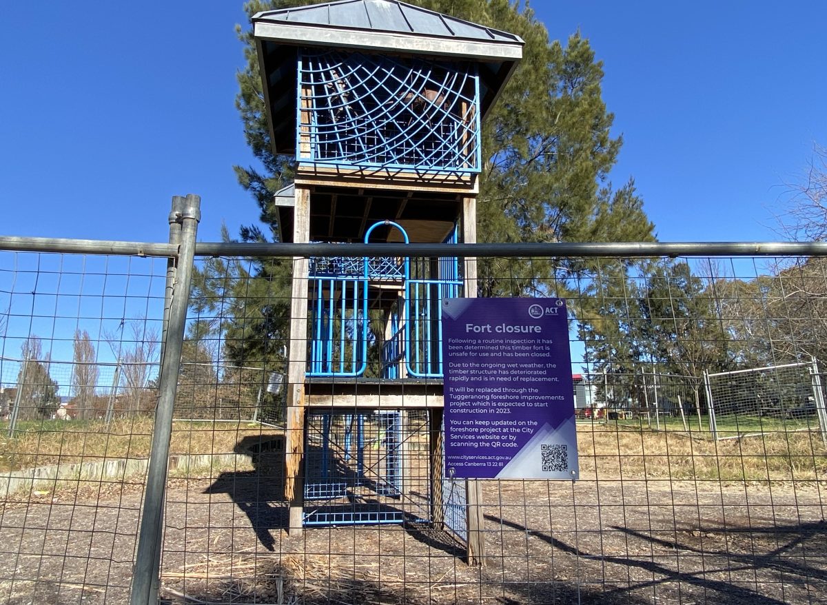 rotted fort at Tuggeranong Park playground