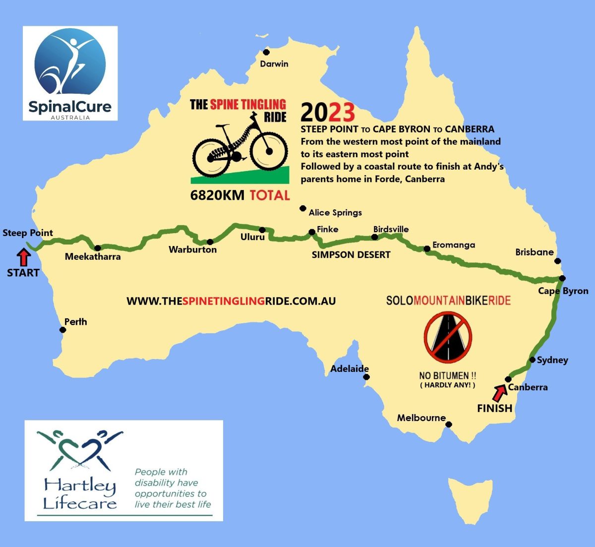 map of Australia with cycling routs