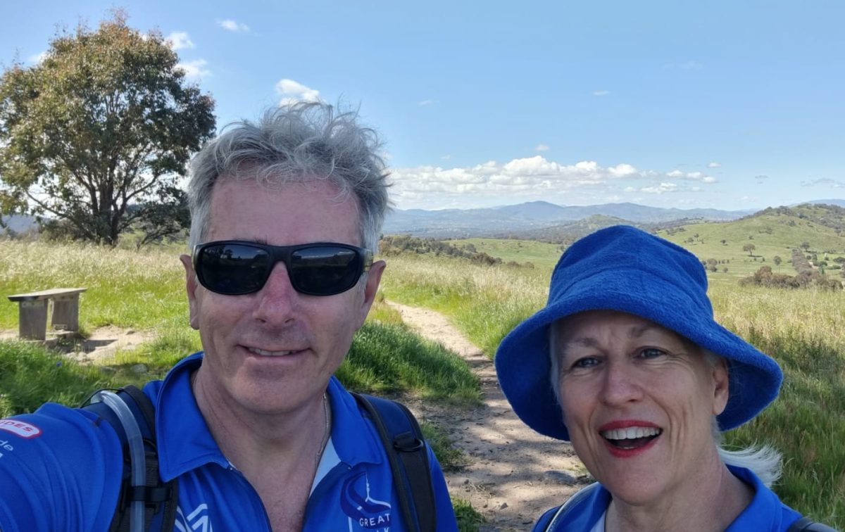 two people bushwalking