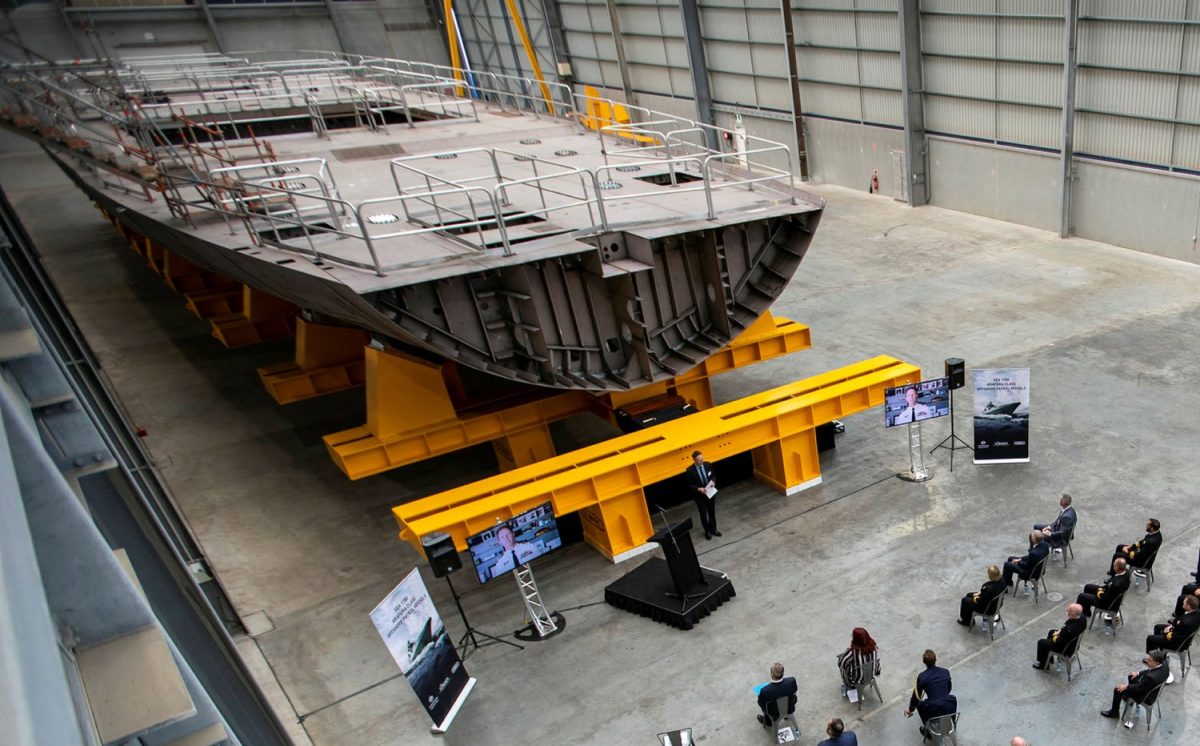 Keel of navy vessel