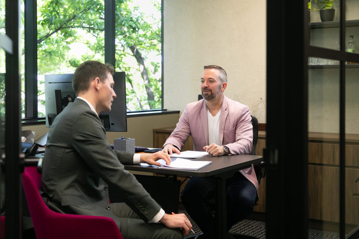 Two men in an office