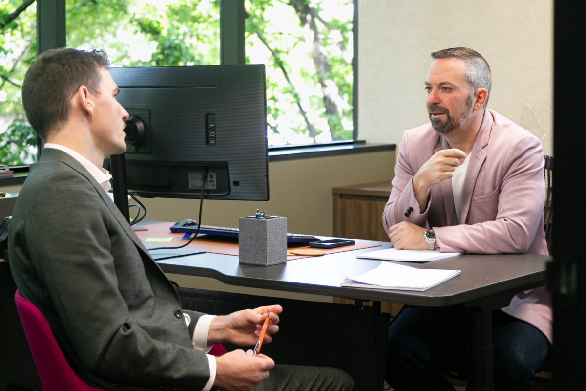 Two men in an office