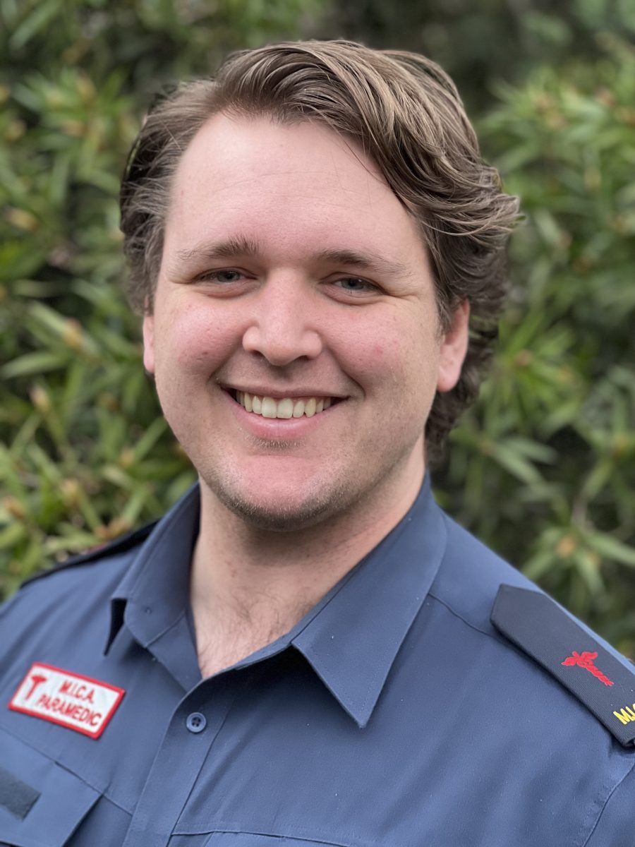 Richard Armour in his Victorian paramedic uniform.