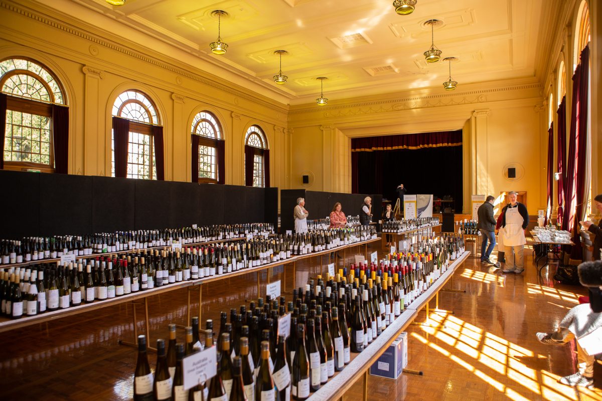 Wine bottles on tables