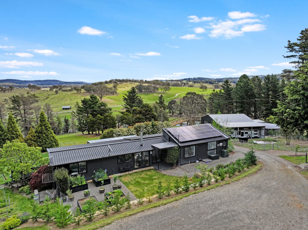 A photograph of the house from above