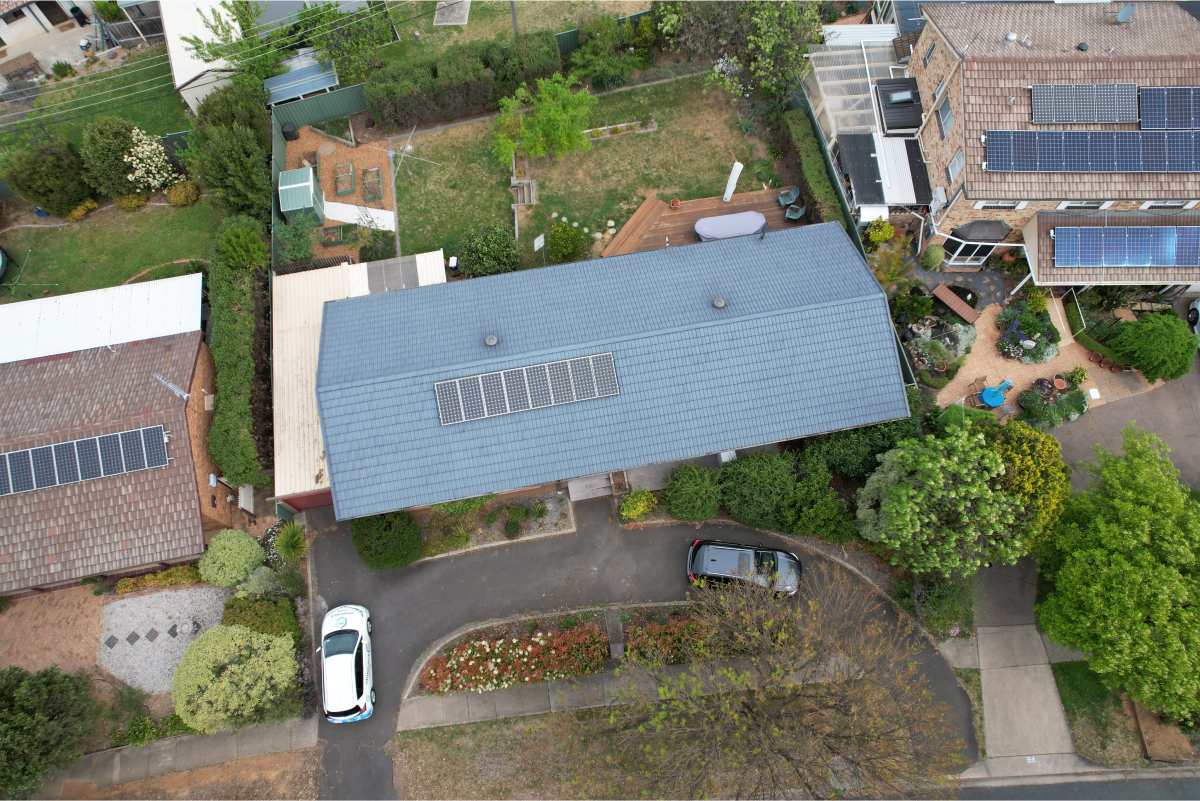 solar panels on a roof