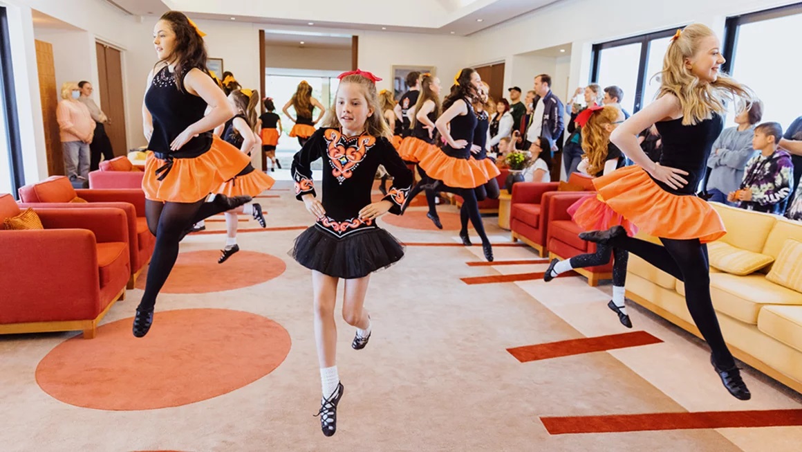 dancers inside an embassy