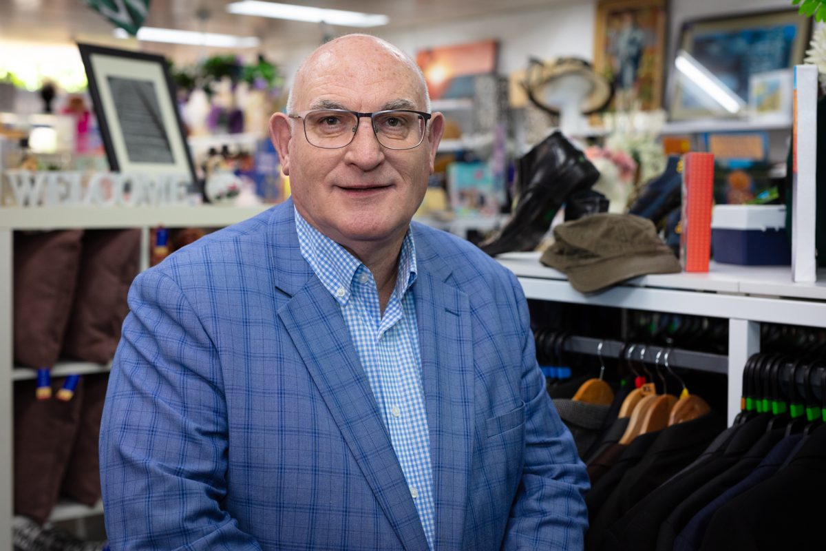 Vinnies Director Community Engagement and Youth Programs Patrick McGrath at a Vinnies charity store