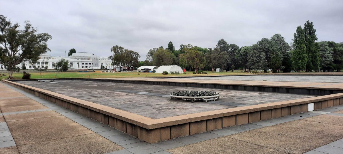 empty fountain pools