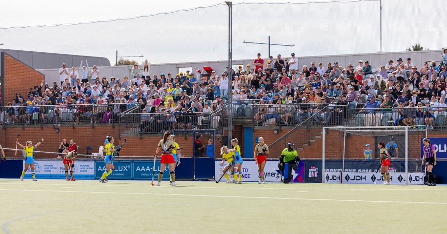 A large crowd watches on as the Canberra Chill women take on NSW Pride. Photo: Canberra Chill Facebook.