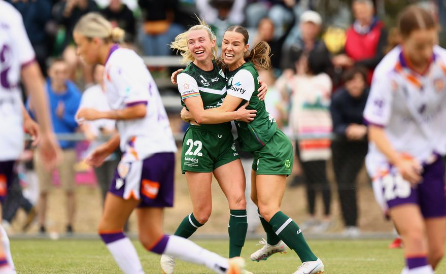 A record crowd at McKellar Park for Canberra United although they went down to Perth Glory 2-3. Photo: Canberra United Facebook.