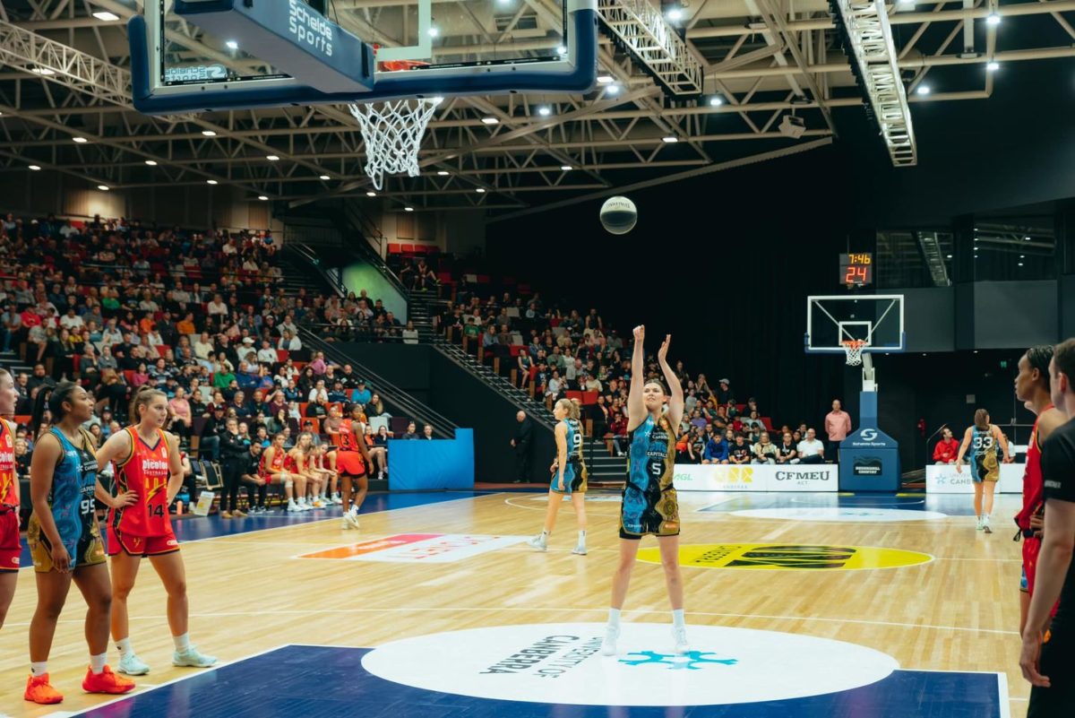 Jade Melbourne taking shots for the Capitals in a game against Adelaide Lightning. Photo: UC Capitals Facebook.