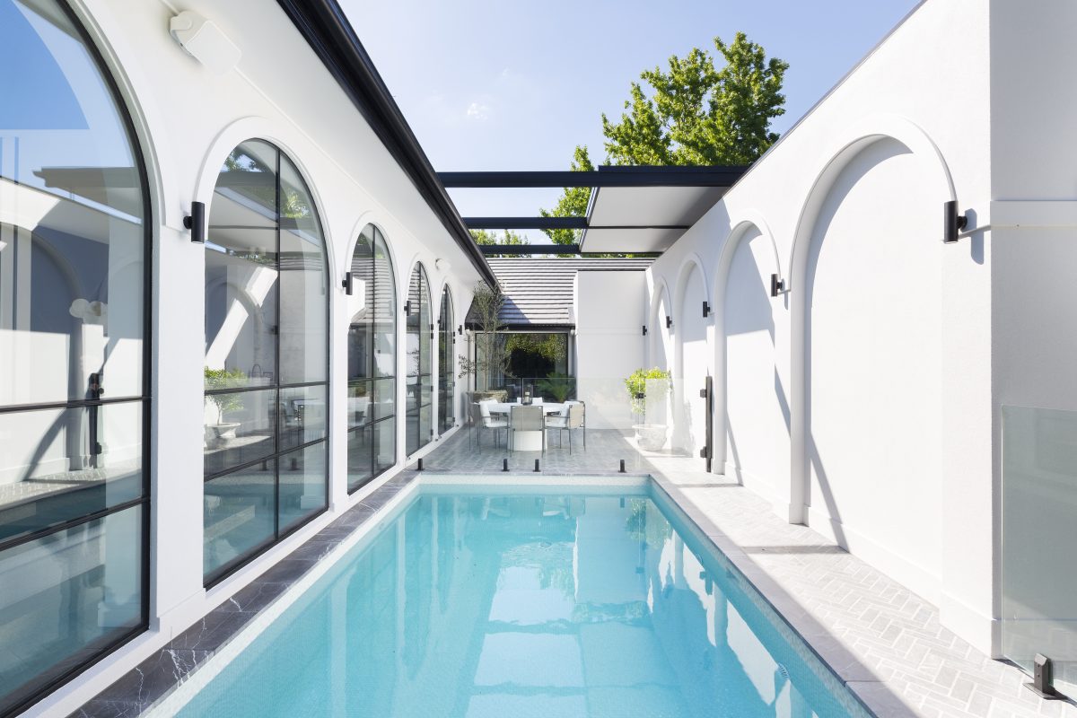 pool inside a courtyard