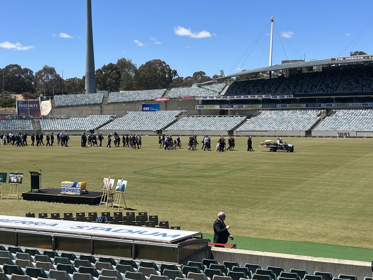 Quinzo's farewell at Canberra Stadium. Photo: Tim Gavel.