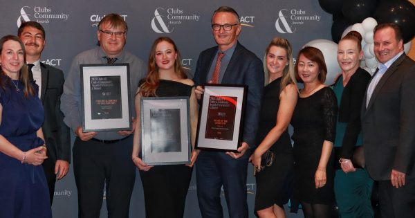 Awards night celebrates contributions and achievements of Canberra's community clubs