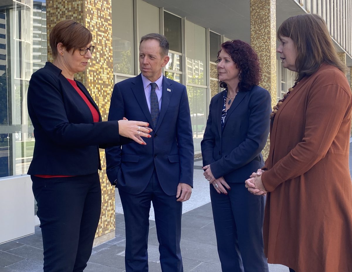 Rachel Stephen-Smith, Shane Rattenbury, Jodie Griffiths-Cook and Barb Causon