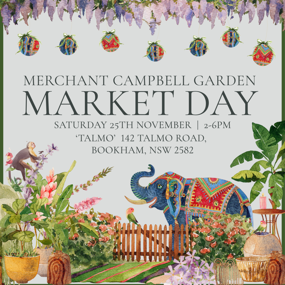 Merchant Campbell Garden Market Day event poster