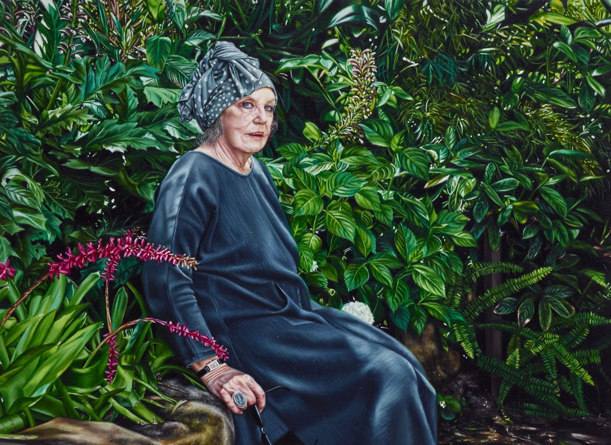 portrait of woman in garden