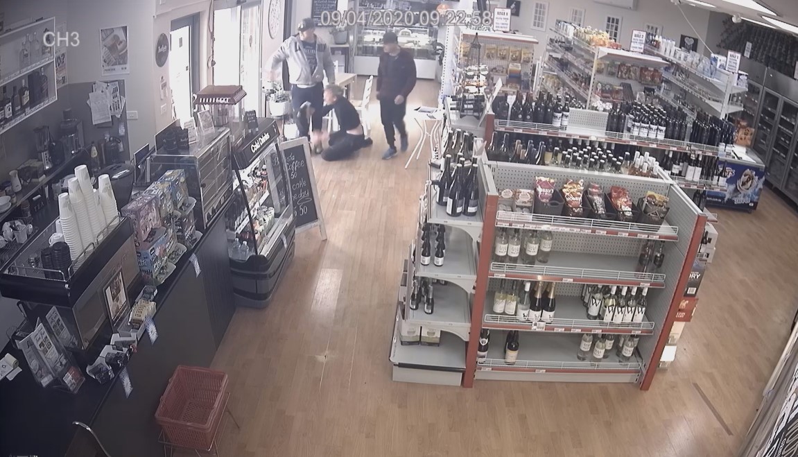 still from footage of an attack in a shop