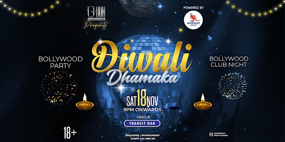 Flyer for Diwali Bollywood party at Transit Bar
