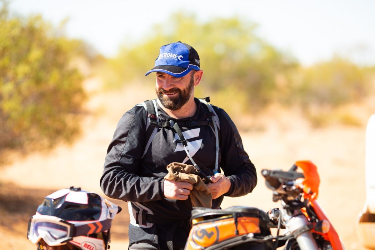 Mark Direen on a motorbike.