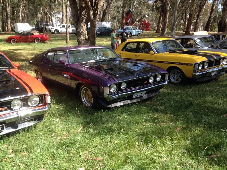 Cars lying on grass