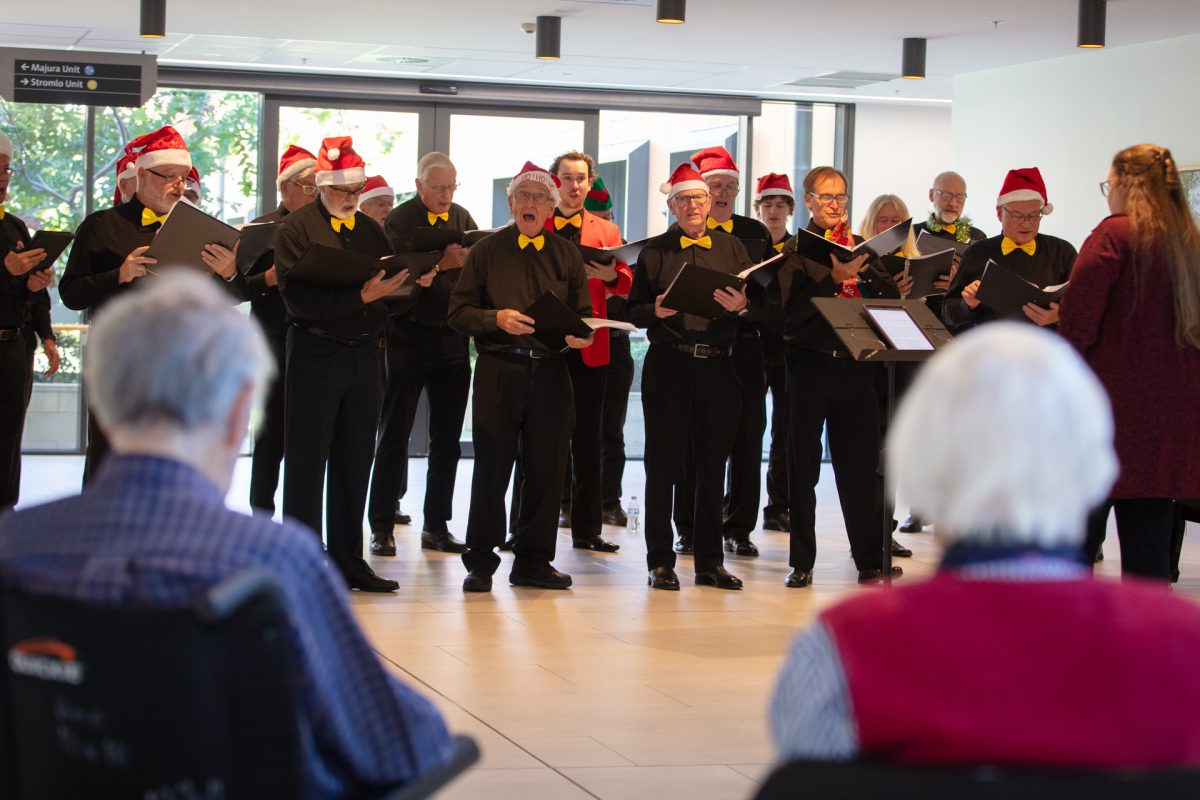 Canberra Mens Choir members singing with flair