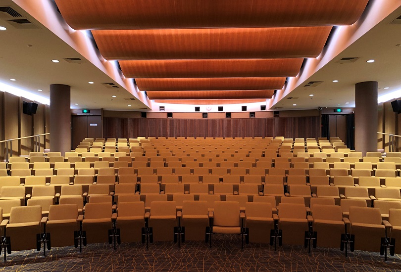 The National Library theatre viewed from the stage.