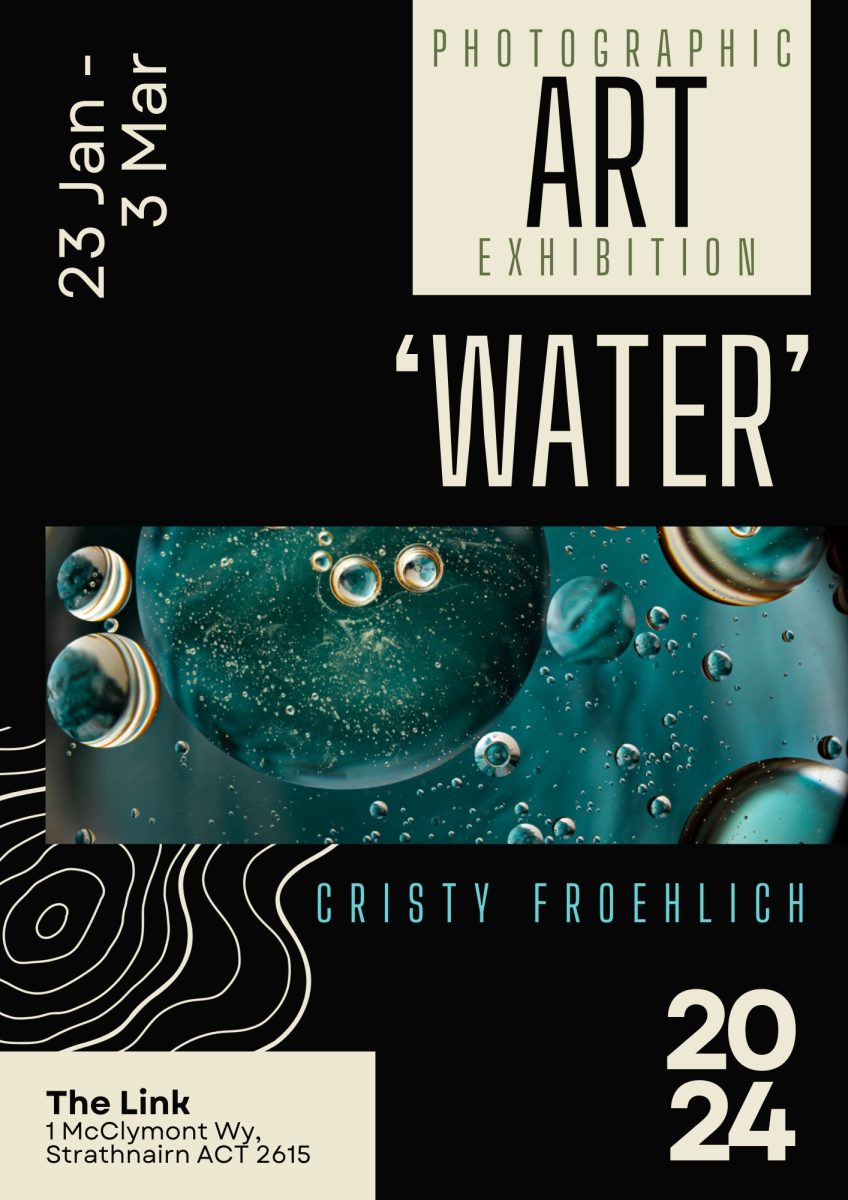 Poster of photographer Cristy Froehlich's 'Water' Exhibition