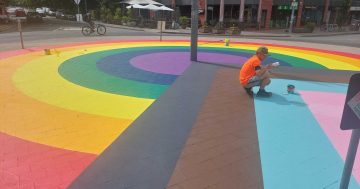 Paint job broadens Braddon roundabout's rainbow connection