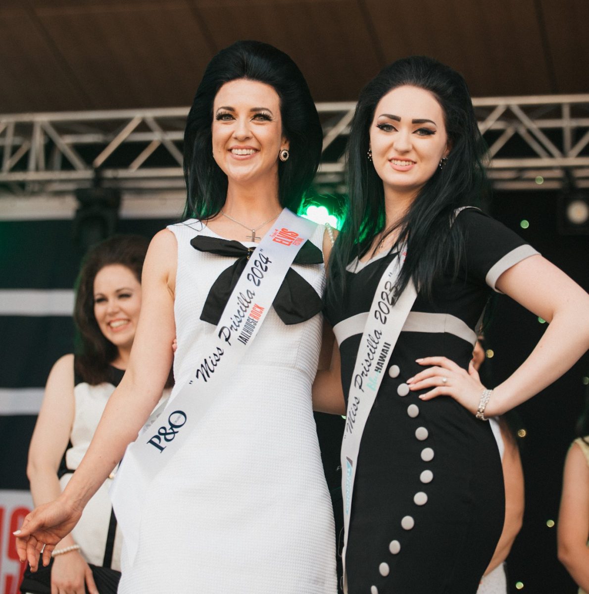 two women dressed as Priscilla Presley