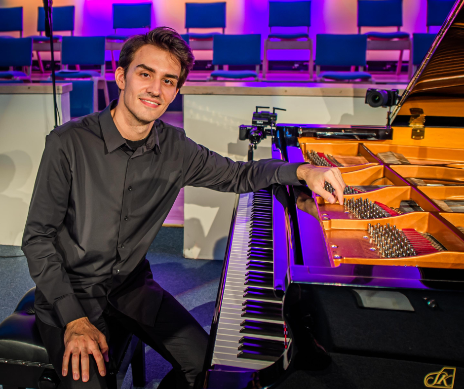 man and piano