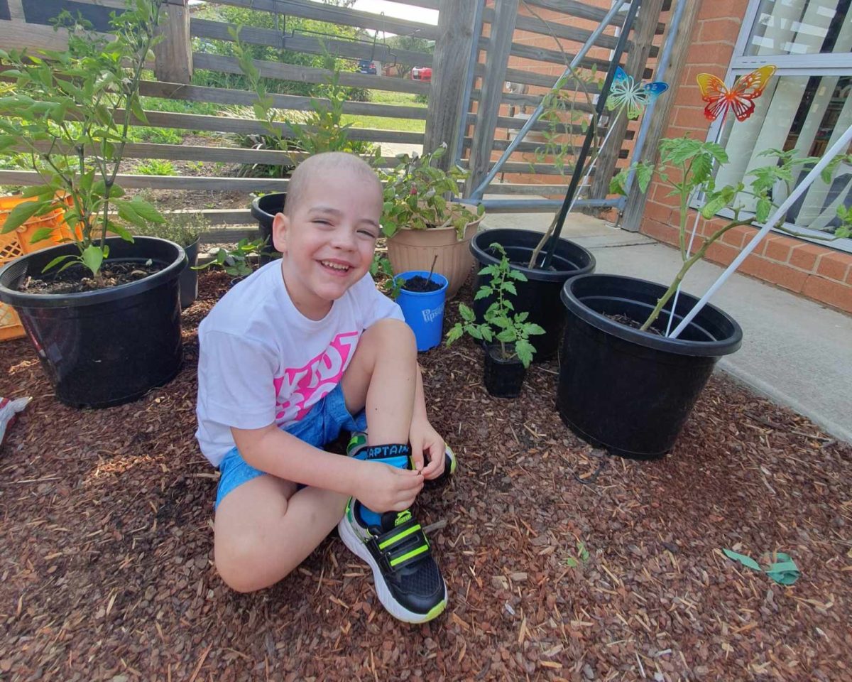 Boy in garden